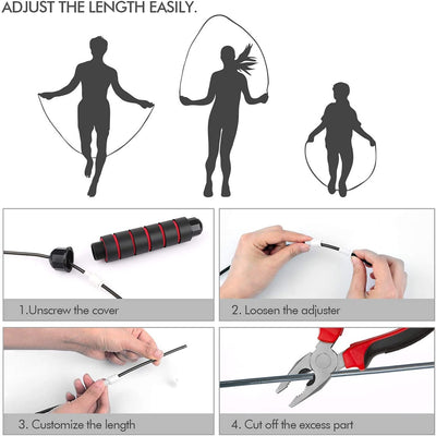 Jump Rope Tangle-Free Rapid Speed Jumping Rope Cable with Ball Bearings Steel Skipping Rope Gym Fitness Home Exercise Slim Body