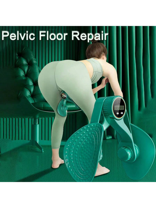 Inner Thigh Exerciser And Pelvic Floor Kegel Trainer With Resistance Bands And LED Counter - 3 Intensity Levels - Home Gym Equipment For Toning And Strengthening