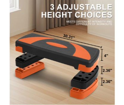 Stepped Cardio Platform, Workout Steps, 3 Levels Of Adjustable Height, 4 Stackable Columns, Fitness Training Stepper For Home Gym--Only Supports Self Pickup