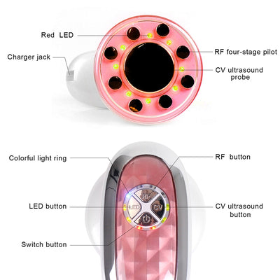 RF Machine Cavitation Vibration Ultrasonic Rechargeable EMS Radio Frequency Weight Loss Body Slimming Anti Cellulite Massager