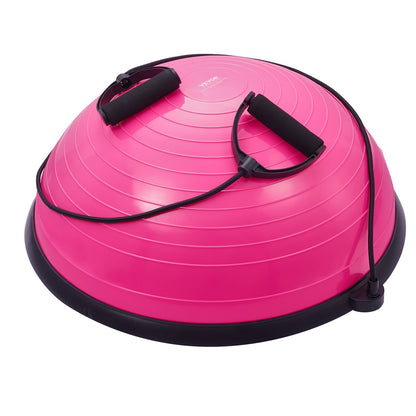 VEVOR Half Exercise Ball Trainer, 23 Inch Balance Ball Trainer, 660lbs Capacity Stability Ball, Yoga Ball With Resistance Bands & Foot Pump, Strength Fitness Ball For Home Gym, Full Body Workout,